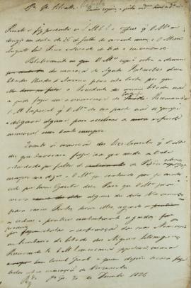 Minuta de 30 de dezembro de 1824, endereçada a José Silvestre Rebello (s.d.-1844), encarregado de...