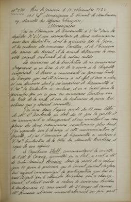 Despacho de 15 de novembro de 1822, de Jean-Baptiste Maler (s.d.-s.d.), cônsul-geral da França no...
