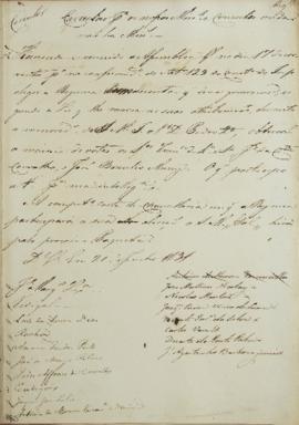 Circular enviada em 21 de julho de 1831 ao corpo diplomático, informando sobre o debate do Artigo...