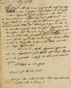 Minuta de 7 de agosto de 1824, de Luis José de Carvalho e Melo (1764-1826), conselheiro, ministro...