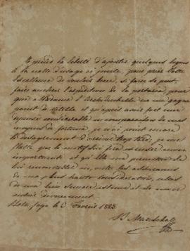 Oficio enviado por Wenzel Philipp Leopold (1784-1851), Barão de Mareschal, em 3 de fevereiro de 1...