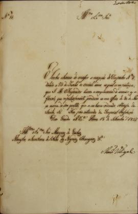 Documento nº 81, Nota de Francisco Corrêa Vidigal (s.d-1838) a João Severiano Maciel da Costa (17...
