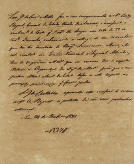 Minuta de 24 de dezembro de 1823, de Luis José de Carvalho e Melo (1764-1826), conselheiro, minis...