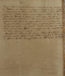 Cópia do despacho de 7 de setembro de 1825, de Luis José de Carvalho e Melo (1764-1826), ministro...