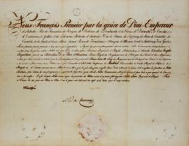 Carta credencial, assinada por Francisco I (1768-1835) e Metternich (1773-1859) em 14 de maio de ...