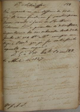 Minuta de resposta ao oficio do dia 21 de dezembro de 1826 para Anton von Schaeffer (1779-1835), ...