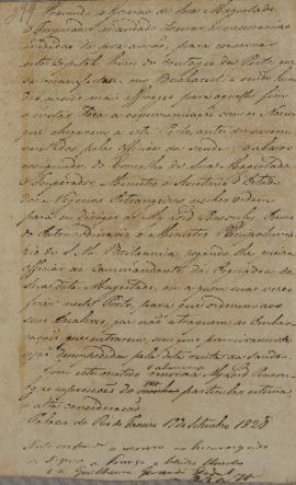 Minuta de despacho de 19 de setembro de 1828, endereçada aos encarregados dos negócios da França,...