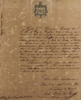 Despacho de 7 de outubro de 1822, assinado por João Pinto dos Reis, secretário do consulado, ende...