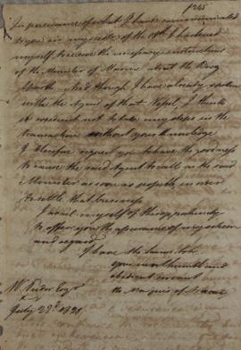 Ofício de 18 de julho de 1828, de William Tudor (1779-1830), encarregado dos Estados Unidos da Am...
