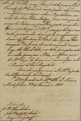 Circular enviada por Antônio de Araújo e Azevedo (1754-1817) para Henry Chamberlain (1796–1844) e...