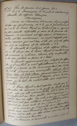 Despacho nº 167, de 23 de fevereiro de 1822, de Jean-Baptiste Maler (s.d.), Cônsul-geral da Franç...
