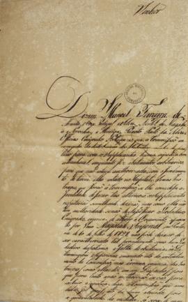 Carta com requerimento direcionado ao Imperador D. Pedro I (1798- 1834), em favor do capitão Mano...