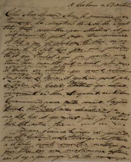 Carta original, sem indicação de autoria, enviada a Sir Charles Stuart (1779-1845), Barão de Roth...