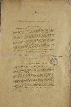 Cópias de ofícios trocados entre Miguel Antônio Flangini (s.d) e Álvaro da Costa (1789-1835), ent...