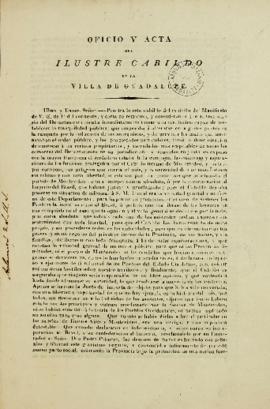 Cópia de 18 de abril de 1823, enviada para Tomás García de Zuñiga (1780-1843), da ata redigida em...