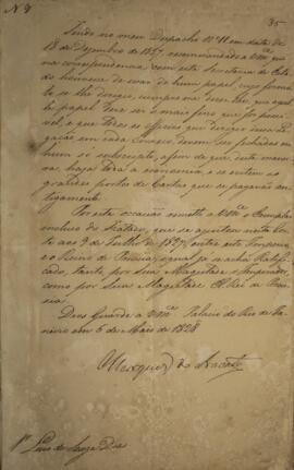 Cópia de despacho n.9 enviado por João Carlos Augusto de Oyenhausen-Gravenburg (1776-1838), Marqu...