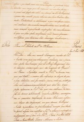 Cópia de ofício enviado por Luiz Moutinho Lima Alvares e Silva (1792-1863), para Roberto da V. do...
