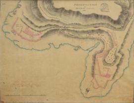 Mapa da Fortaleza de São João, e Baterias, no estado atual, 1822. Conferido por Augusto Jorge Mor...