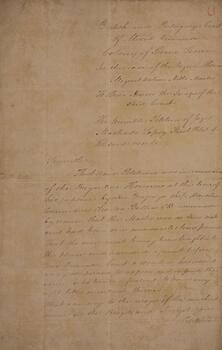 Petição original, com a data de 20 de novembro de 1826, apresentada por José Machado Lopez, que exercia a função de piloto do brigue-escuna brasileiro denominado “Heroína”, que se encontrava sob o comando do mestre Miguel Antônio Netto.