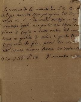 Documento nº 86, recibo informando o pagamento do Monsenhor Francisco Corrêa Vidigal (s.d-1838) p...