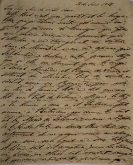 Carta original, sem indicação de autoria, enviada a Sir Charles Stuart (1779-1845), Barão de Roth...