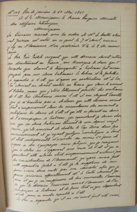 Despacho nº 101, de 10 de maio de 1821, de Jean-Baptiste Maler (s.d.), Cônsul-geral da França no ...
