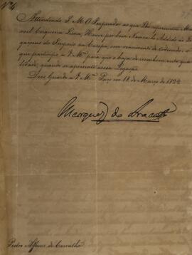 Despacho n.4 enviado por João Carlos Augusto de Oyenhausen-Gravenburg (1776-1838), Marquês de Ara...