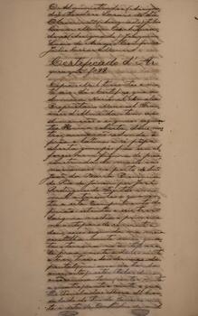 Processo original escrito pelo escrivão Sr. Bitancourt, datado do ano de 1851, contendo o translado dos autos de averiguação e outras diligências referentes ao processo de aprisionamento da sumaca brasileira “Nova Amalia”, que havia sido incendida pelo Comandante do brigue inglês “Bonnetta”.