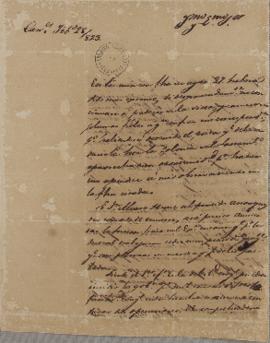 Ofício de 28 de fevereiro de 1823, enviado por Lucas José Obes (1782-1838) para José Bonifácio de...