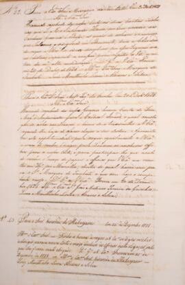 Cópia de ofício enviado por Luiz Moutinho de Lima Álvares e Silva (1792-1863) para Luís de Saldan...