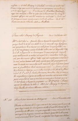 Cópia de ofício enviado por Luiz Moutinho de Lima Álvares e Silva (1792-1863) para Antônio Telles...