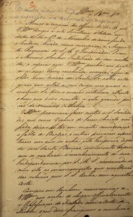 Ofício original enviado por Antônio Luiz Pereira da Cunha, Visconde de Inhambupe (1760-1837), ao ...