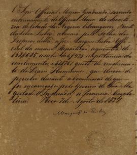 Despacho de João Severiano Maciel da Costa (1769-1833), Marques de Queluz, informando que Bento d...