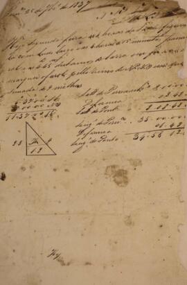 Anotação original, com data de 25 de setembro de 1837, na qual são registradas considerações técnicas referentes à determinação de longitude marítima, tomando Pernambuco como ponto de referência. O documento apresenta observações detalhadas sobre os métodos empregados para o cálculo da posição geográfica em alto-mar.