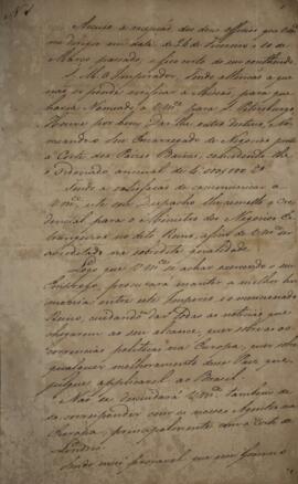 Cópia de despacho N.1 enviado por Antônio Luiz Pereira da Cunha (1760-1837), Visconde de Inhambup...