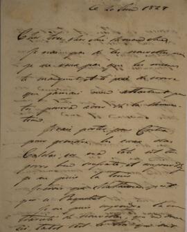 Carta original, sem indicação de autoria, enviada a Sir Charles Stuart (1779-1845), Barão de Roth...