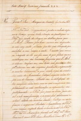 Cópia de ofício enviado por Luiz Moutinho Lima Alvares e Silva (1792-1863), para João Carlos Augu...