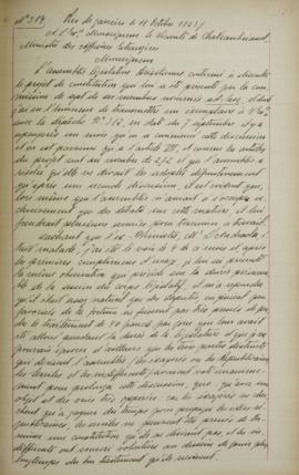 Despacho de 11 de outubro de 1823, de Jean-Baptiste Maler (s.d.), cônsul-geral da França no Brasi...