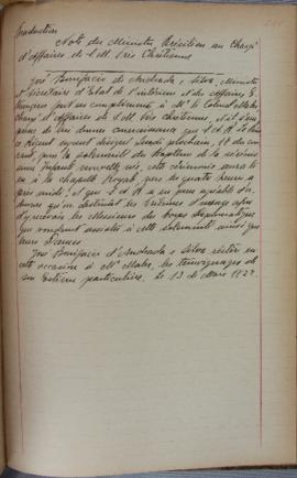Tradução da carta de 13 de março de 1822, do ministro José Bonifácio de Andrada e Silva (1763-183...