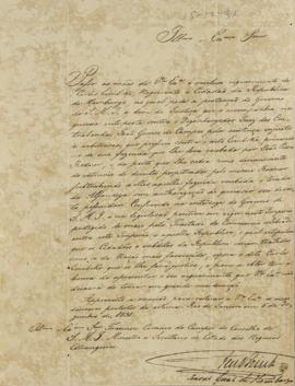 Frederico Carneiro de Campos (1800-1867), informando que encaminhou a carta de Carlos Linbecke, n...