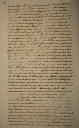 Cópia de ofício enviado por Felisberto Caldeira Brant (1772-1841), Marquês de Barbacena, e Manoel...