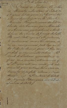 Cópia do ofício de 22 de janeiro de 1812, de Rodrigo Domingos Antônio de Sousa Coutinho (1755-181...