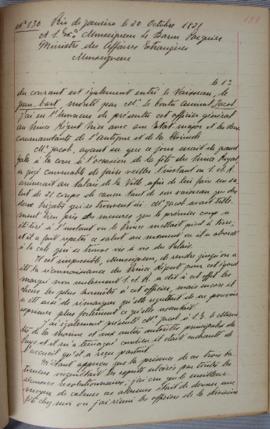 Despacho nº 136, de 20 de outubro de 1821, de Jean-Baptiste Maler (s.d.), Cônsul-geral da França ...