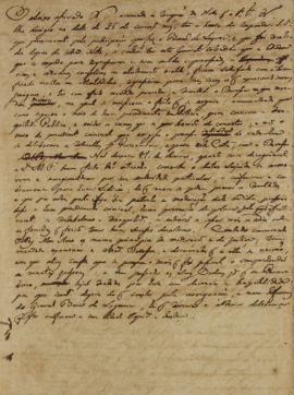 Minuta contendo informações sobre as ações do Barão da Laguna (1764-1836) em Montevidéu.