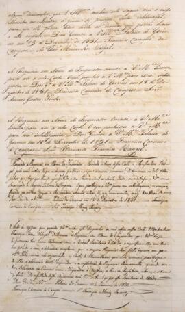 Cópia de despacho enviado por Francisco Carneiro de Campos (1765-1842), para Bernardo Francisco R...