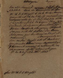 Minuta de despacho de 12 de setembro de 1827, de João Severiano Maciel da Costa (1769-1833), Marq...