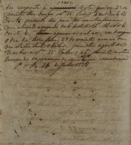 Minuta de despacho de 26 de julho de 1828, endereçada a William Tudor (1779-1830), encarregado do...
