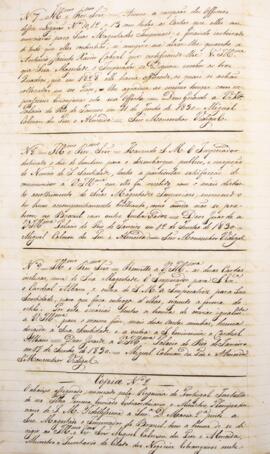 Cópia de ofício enviado pelo Conde de Sabugal, para Miguel Calmon du Pin e Almeida (1794-1865), M...