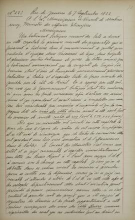Despacho de 7 de setembro de 1822, de Jean-Baptiste Maler (s.d.-s.d.), cônsul-geral da França no ...