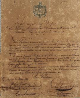 Despacho de 23 de julho de 1822, de Karl Wilhelm von Theremin, Cônsul-geral da Prússia no Brasil,...